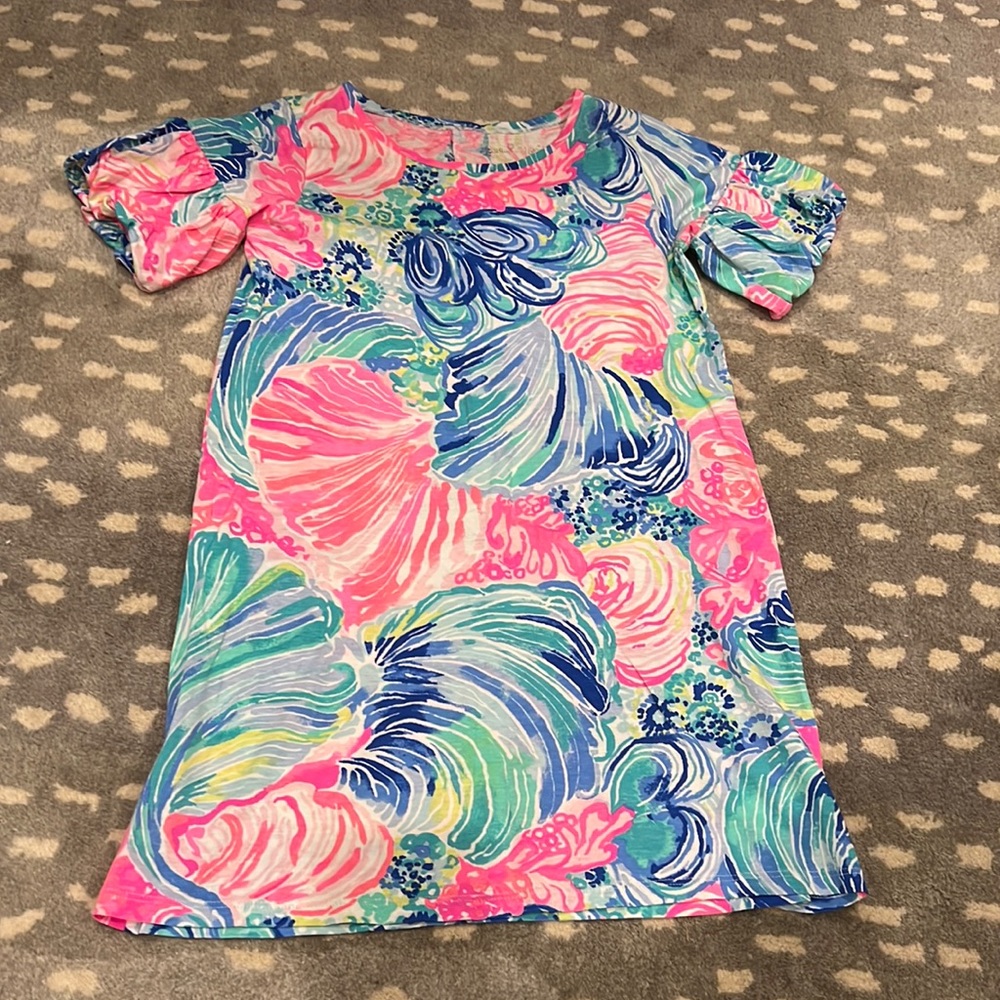 Lilly Pulitzer Kids Casual Dress - Pink, Blue, Green Swirl